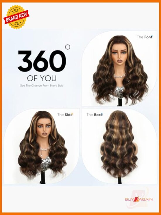 13x6 HD Lace Front Wig Human Hair Body Wave 210% Density 26 inch main image 2